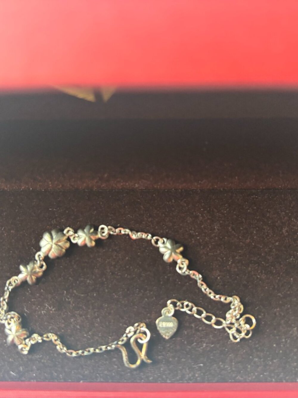 New / Never Worn 999 Fine Silver Heart Tag Bracelet